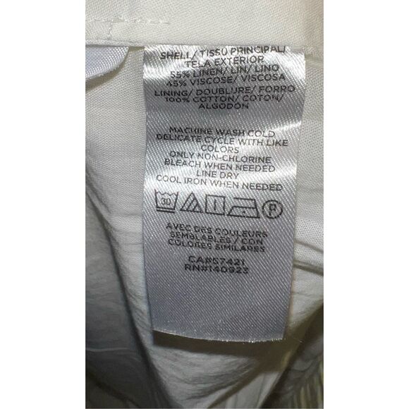 New women’s Yellow Striped Linen Wide Leg Pants LARGE - Picture 7 of 8